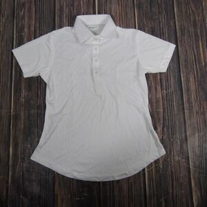 Collars & Co Shirt Womens Small White Dress Collar Polo Performance Golf Stretch